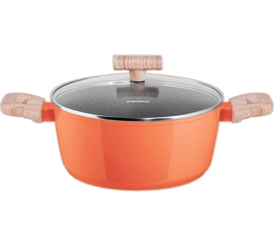 Изображение товара Кастрюля MAUNFELD MARTA из кованого алюминия, со стеклянной крышкой, 24 см, 4,1 л MCS41FA06CL