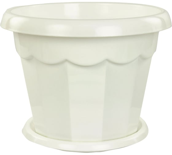 Изображение товара Цветочный горшок ЗПИ Альтернатива Гармония 0,7л белый М1408