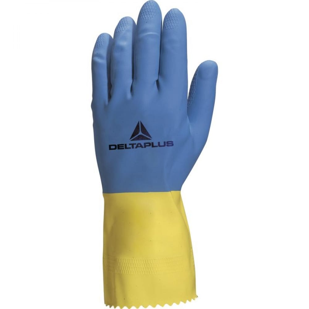 Купить Латексные перчатки Delta Plus, VE330, желтый/синий, латекс
