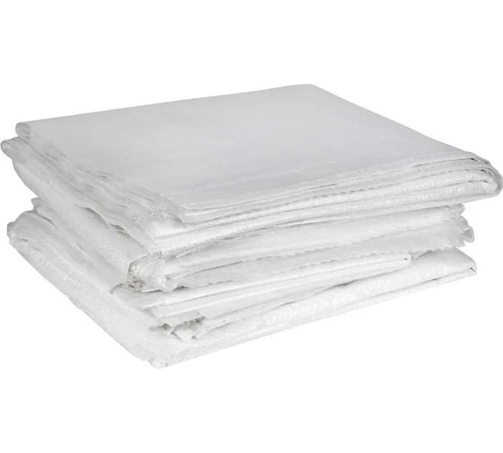 Изображение товара Мешок полипропиленовый белый, 50 кг, 55х105 см, 20 шт, прочные ЛЕТО 90486