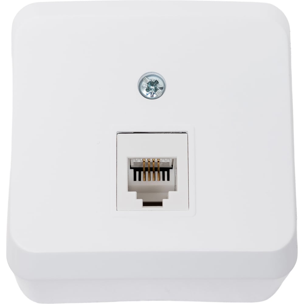 Изображение товара Телефонная розетка Systeme Electric Этюд белая накладная RJ11