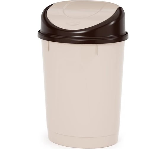 Изображение товара Контейнер для мусора ЗПИ «Альтернатива» 12л овальный бежевый М1549