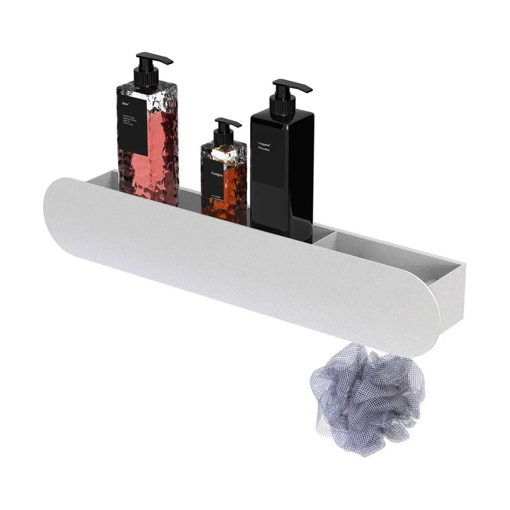 Изображение товара Полка Граф Держалкин Round patron 50x9.2x9 крючки справа белая Fl-ro-pat50п-б