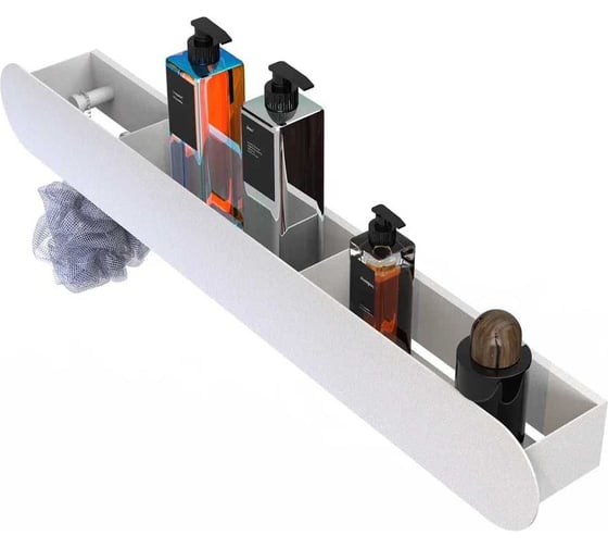 Изображение товара Полка Граф Держалкин Round patron 70x9.2x9 крючки слева белая Fl-ro-pat70л-б