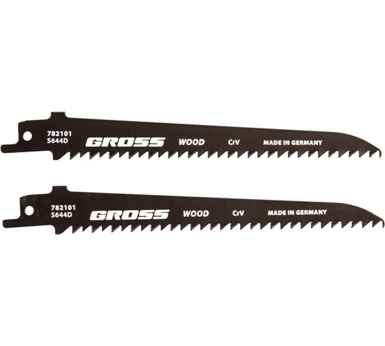 Изображение товара Полотна по дереву для сабельной пилы 4011 - S644D (150х130 мм, шаг 4,2 мм, фигурный рез, 2 шт.) GROSS 782101