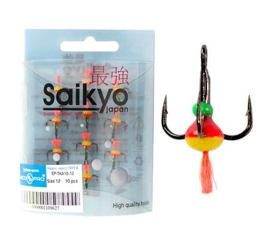 Изображение товара Тройник-капля Ecopro с красным хвостом тип A + цепочка, № 8, 5шт EP-TCA05-08