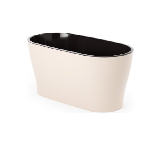 Изображение товара Цветочный горшок ЗПИ Альтернатива Лея 4 л, овальный, двойной, с автополивом, бежевый М8590