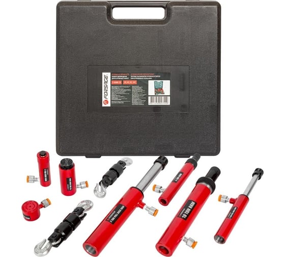 Изображение товара Комплект гидравлических цилиндров прямого и обратного действия Forsage 2/4/5/10 т, в пластиковом кейсе, 7 пр. F-0200-1S(1448)