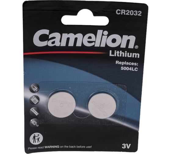 Изображение товара Литиевая батарейка Camelion Cr2032 bl-2 (cr2032-bp2, 3v) 15246