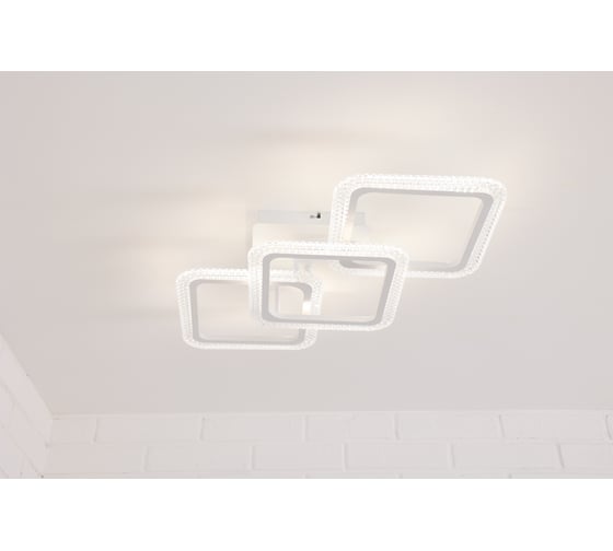 Изображение товара Потолочная светодиодная люстра Schaffner, цвет белый. Люстра с пультом управления, освещение до 12 кв.м, мощность 78 Вт Correr 2920-3