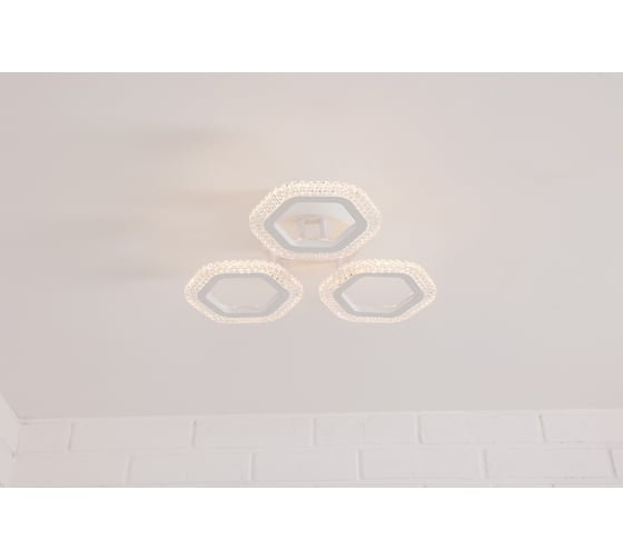 Изображение товара Потолочная светодиодная люстра Schaffner Rostro 2915-3 big, LED, цвет белый. Люстра с пультом управления, мощность 60 Вт. Светильник потолочный. Площадь освещения до 12м2. Rostro 2915-3 Big DA