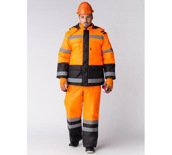 Изображение товара Зимний костюм ФАКЕЛ Дорожник, оранжевый/черный, размер 44-46, рост 182-188 87469373.002