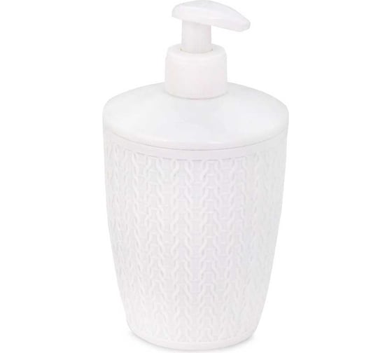 Изображение товара Дозатор для жидкого мыла ЗПИ «Альтернатива» "Вязаное плетение" белый М8048