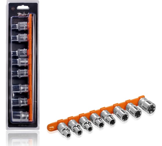 Изображение товара Набор головок 1/2" DR TORX E10-E24, 8 шт на подвесе Airline AT-BS-34