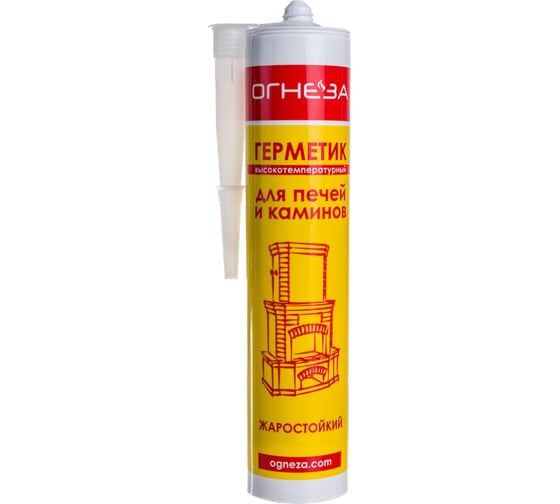 Изображение товара Герметик для печей ОГНЕЗА 1600 туба 310 мл, цвет черный 105037