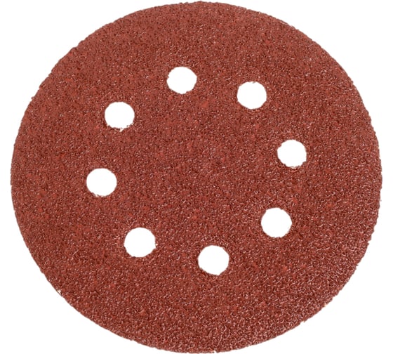 Изображение товара Лист шлифовальный (5 шт; 125 мм; 8 отверстий; Р40) для эксцентриковых шлифмашин REDVERG 6624235
