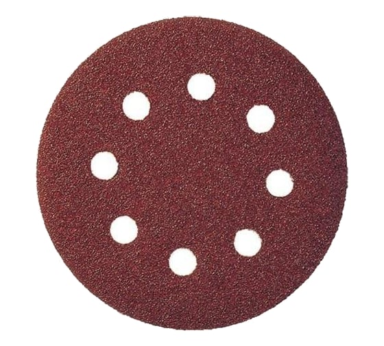 Изображение товара Лист шлифовальный (5 шт; 125 мм; 8 отверстий; Р150) для эксцентриковых шлифмашин REDVERG 6624185
