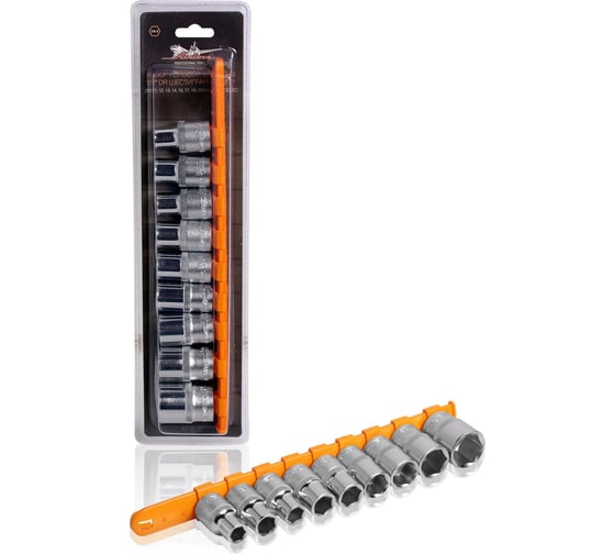 Изображение товара Набор головок торцевых шестигранных (9 шт; 1/2" DR; 10-22 мм) Airline AT-9-32