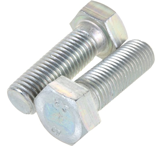 Изображение товара Болт Стройметиз полная резьба DIN933 М20х 60, класс прочности 5. 8, цинк 4 шт. 3017108
