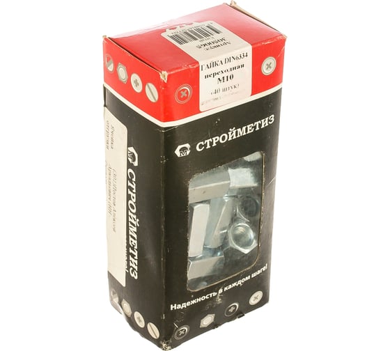 Изображение товара Гайка Стройметиз М10 переходная, DIN 6334, цинк уп. 40 шт коробка 3050065