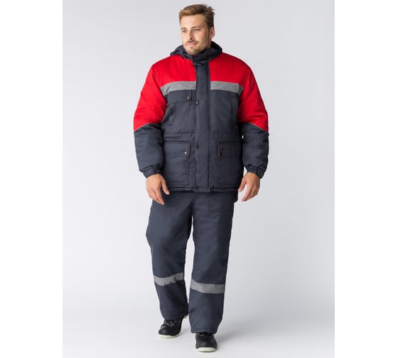 Изображение товара Зимний костюм ФАКЕЛ Сибер СОП, темно-серый/красный, 52-54, 182-188 87468919.006