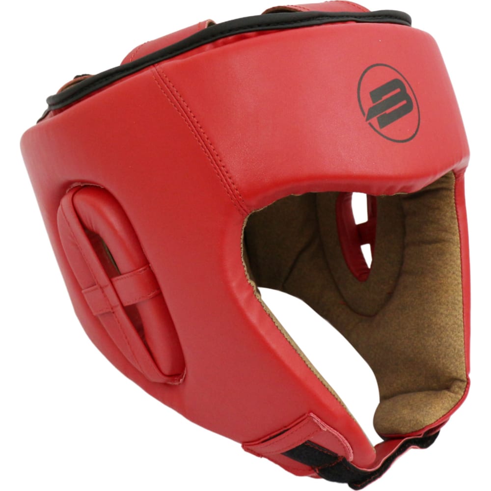 Боевой шлем Boybo сшивной torso на руль 38 см искусственная кожа красный