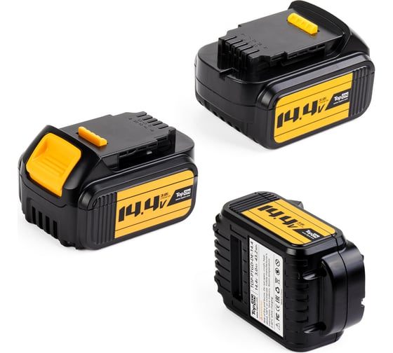 Изображение товара Аккумулятор для электроинструмента DeWalt (Li-Ion, 14.4В, 3Ач) TopON PN: DCB140 TOP-PTGD-DE-14.4