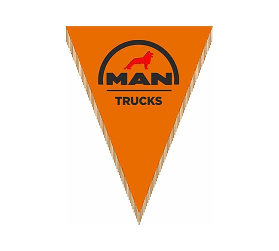 Изображение товара Треугольный вымпел MAN фон оранжевый SKYWAY S05101050