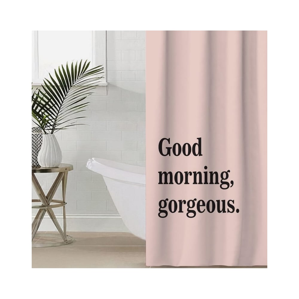Изображение товара Штора для ванной Этель Good Morning 145x180 см полиэстер водоотталкивающая розовая