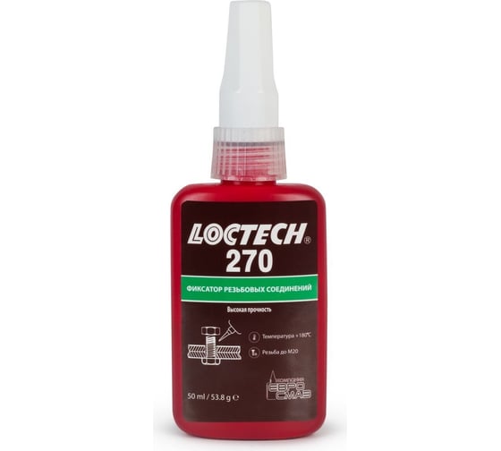 Изображение товара Резьбовой фиксатор высокой прочности LOCTECH 270 50 мл 27050