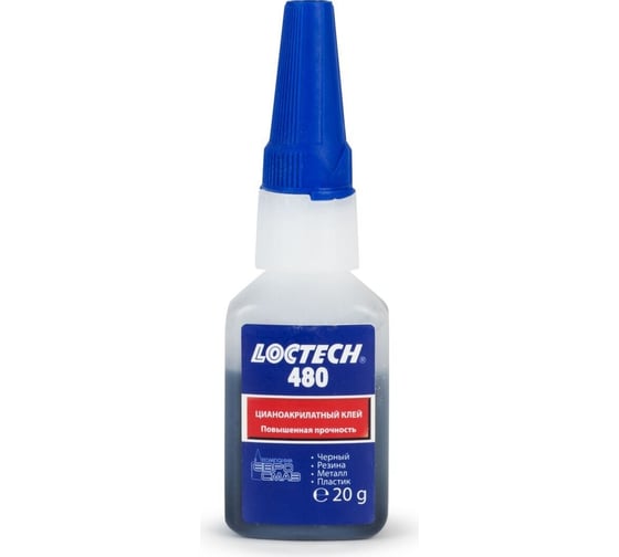 Изображение товара Цианоакрилатный клей упрочненный LOCTECH 480 черный 20 гр 48020