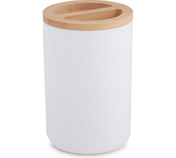 Изображение товара Подставка для зубных щеток ЗПИ «Альтернатива» "Бамбук" белый М8055