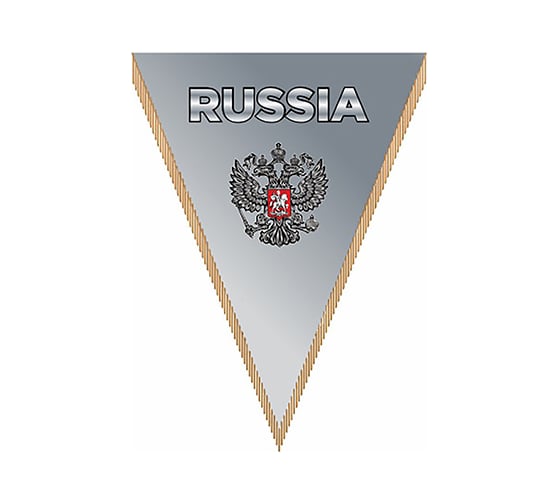 Изображение товара Треугольный вымпел RUSSIA фон серый SKYWAY S05101076