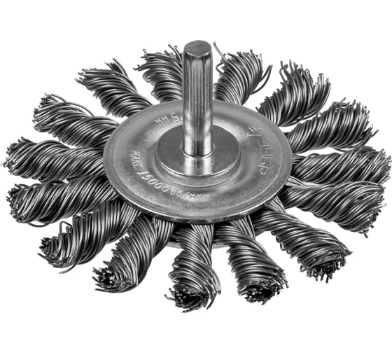 Изображение товара Щетка дисковая ПРОФЕССИОНАЛ (75 мм; 0.5 мм; жгутированная стальная проволока) для дрели Зубр 3522-075_z02