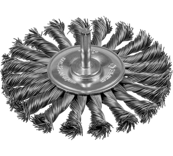 Изображение товара Щетка дисковая ПРОФЕССИОНАЛ (100 мм; 0.5 мм; жгутированная стальная проволока) для дрели Зубр 3522-100_z02
