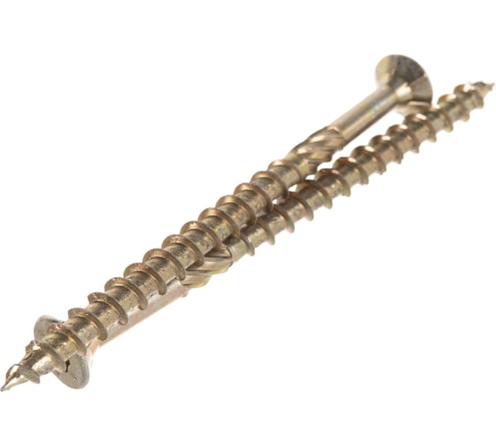 Изображение товара Шуруп Rusconnect CS 08120 с/нарез. д/дерева, потай 8х120 100 шт. Желтый цинк 310812