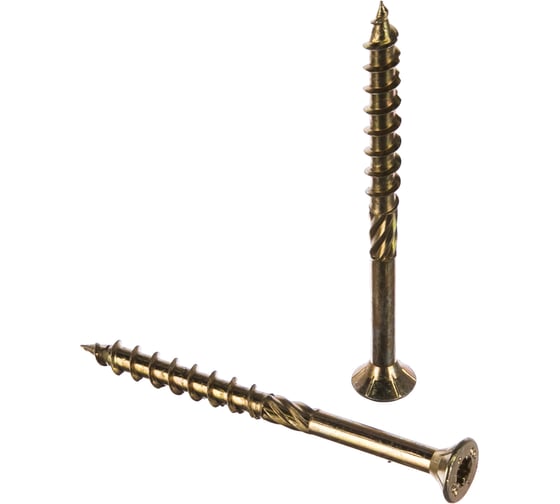 Изображение товара Шуруп Rusconnect CS 08100 с/нарез. д/дерева, потай 8х100 100 шт. Желтый цинк 310810