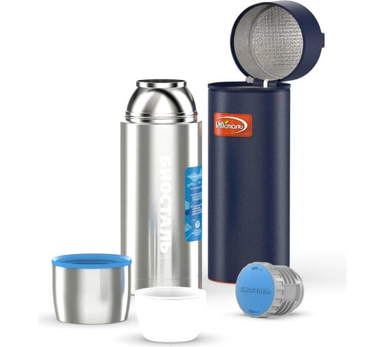 Изображение товара Термос Biostal Авто 0.75 литра, с термочехлом, стальной NBP-750-1