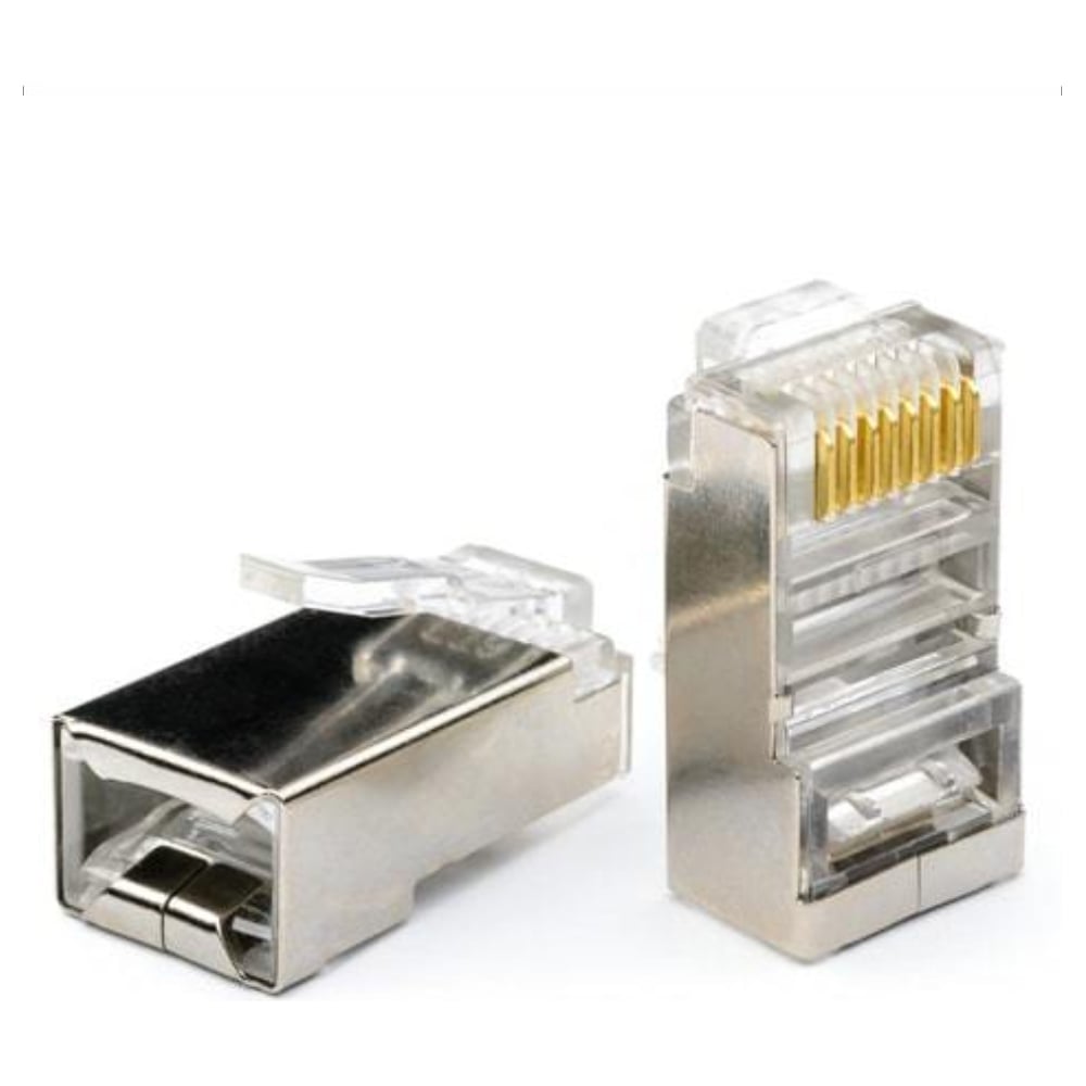 Изображение товара Экранированный коннектор RJ-45 Ripo категория 5е, 20 шт, покрытие 3 мкм
