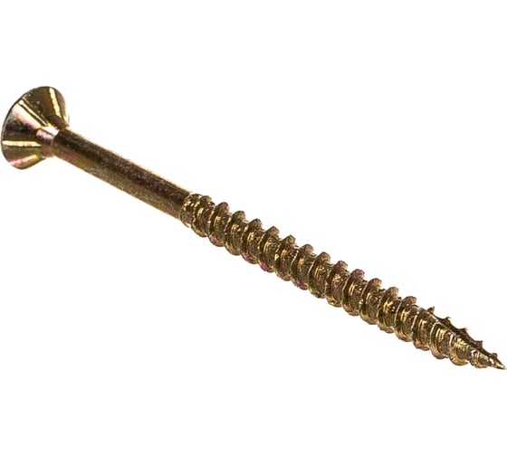 Изображение товара Шуруп Rusconnect CS 03035 с/нарез. д/дерева, потай, 3х35, 500 шт. Желтый цинк 310335