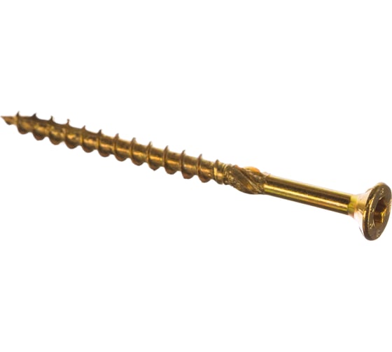 Изображение товара Шуруп Rusconnect CS 03550 с/нарез. д/дерева, потай, 3,5х50, 200 шт. Желтый цинк 313550