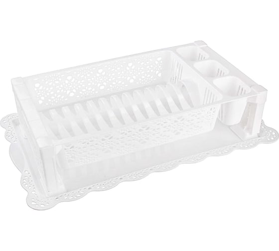 Изображение товара Сушилка для посуды ЗПИ «Альтернатива» Кружево белый М6283