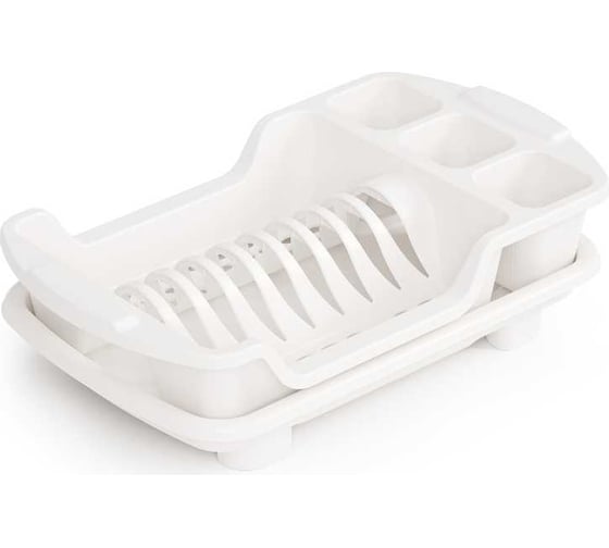 Изображение товара Сушилка для посуды ЗПИ «Альтернатива» со сливом, белый М6242