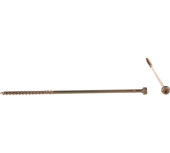 Изображение товара Самонарезающий шуруп для дерева с шестигранной головкой Rusconnect CK 8х280 100 шт. Желтый цинк 330828