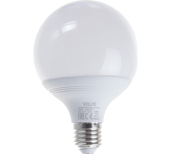 Изображение товара Светодиодная лампа Volpe. Форма шар, матовая. Серия Norma LED-G95-16W/4000K/E27/FR/NR UL-00004874