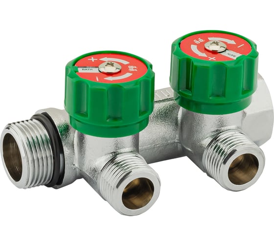 Изображение товара Коллектор PROFACTOR регулирующий, под плоскую прокладку, хром в/н 3/4" х 2 вых 1/2" нар PF MV 275.2