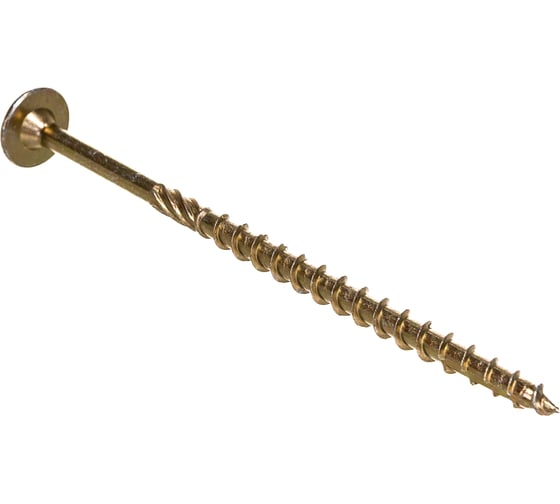 Изображение товара Шуруп Rusconnect CT 06012 с/нарез. д/дерева, прессшайба 6х120 100 шт. Желтый цинк 320612