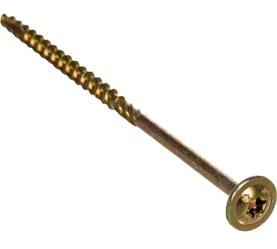 Изображение товара Шуруп Rusconnect CT 06014 с/нарез. д/дерева, прессшайба 6х140 100 шт. Желтый цинк 320614