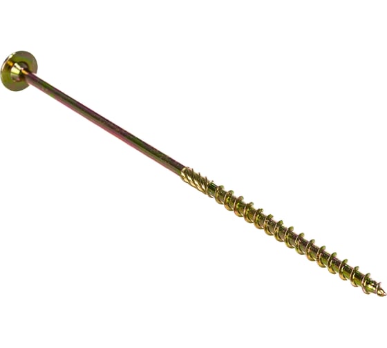 Изображение товара Шуруп Rusconnect CT 06018 с/нарез. д/дерева, прессшайба 6х180 100 шт. Желтый цинк 320618