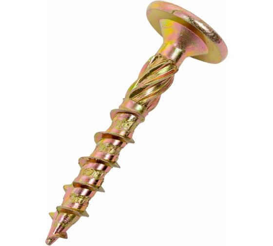 Изображение товара Шуруп Rusconnect CT 06040 с/нарез. д/дерева, прессшайба 6х40 200 шт. Желтый цинк 320604